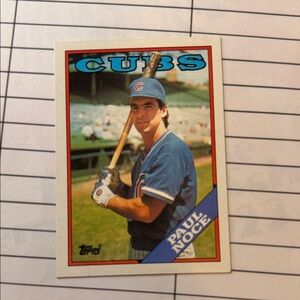 Topps Cubs Baseball Card with Blue and Red Accents